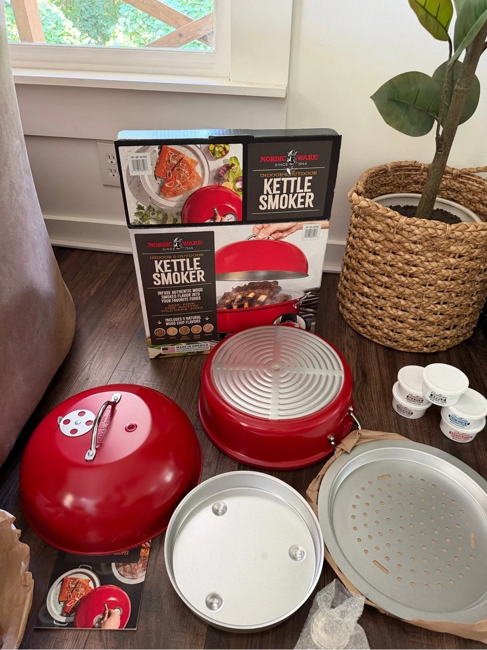 Nordic Ware Red Stovetop Roaster with Dome Lid